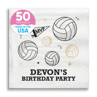 Custom Text Napkins - Volleyball