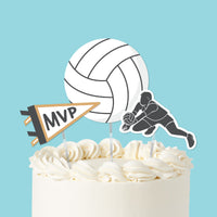 volleyball cake toppers 3 piece set on sports cake