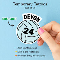 Custom Text Volleyball Temporary Tattoos - 12 Ct
