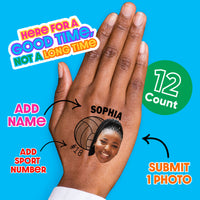 Custom Photo Volleyball Temporary Tattoos - 12 Ct