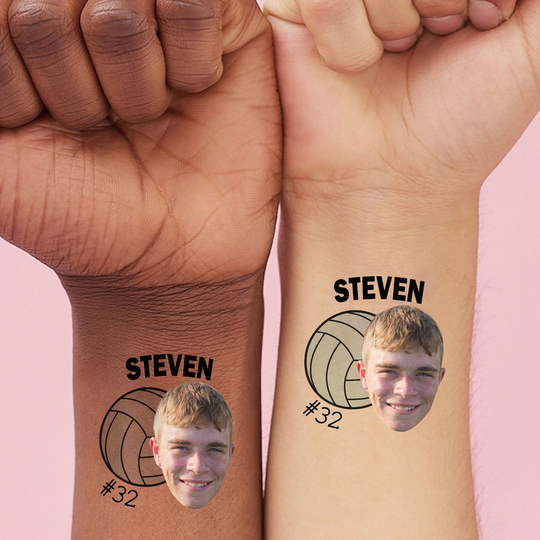 Custom Photo Volleyball Temporary Tattoos - 12 Ct