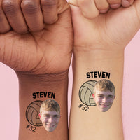 Custom Photo Volleyball Temporary Tattoos - 12 Ct
