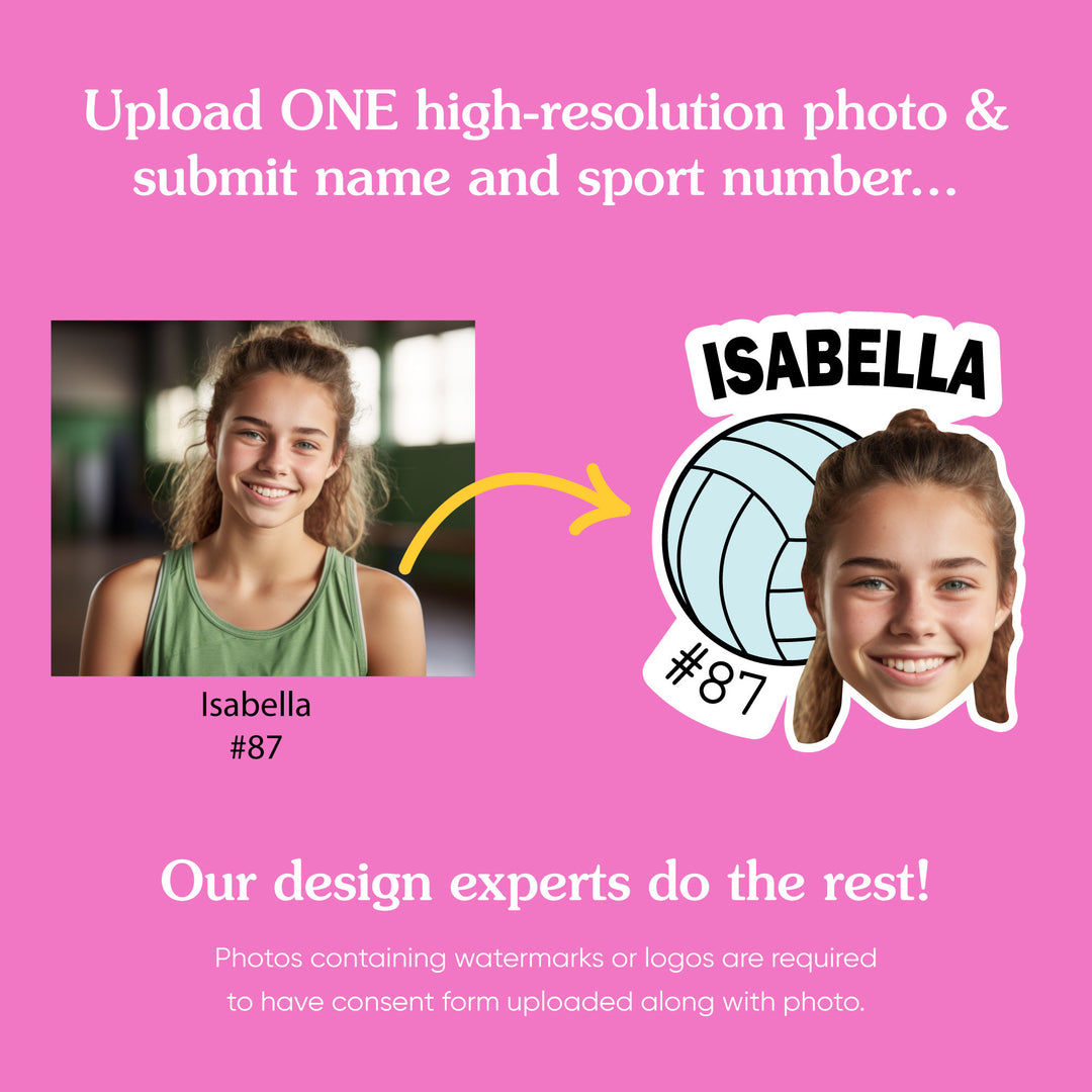 Custom Photo Volleyball Temporary Tattoos - 12 Ct