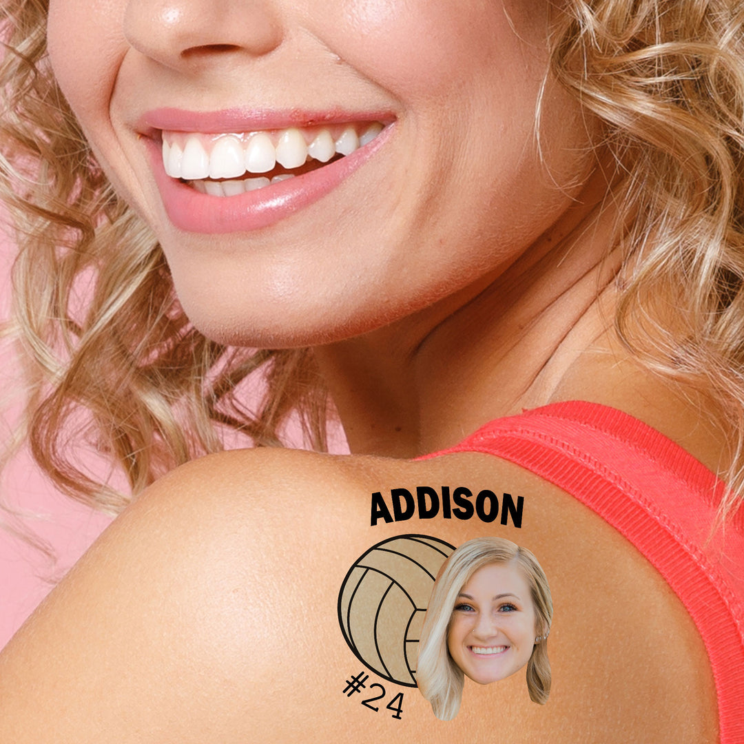 Custom Photo Volleyball Temporary Tattoos - 12 Ct