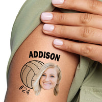 Custom Photo Volleyball Temporary Tattoos - 12 Ct