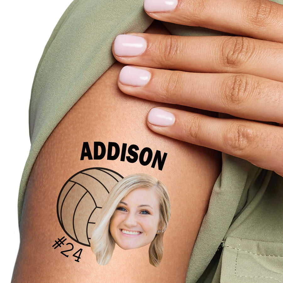 Custom Photo Volleyball Temporary Tattoos - 12 Ct