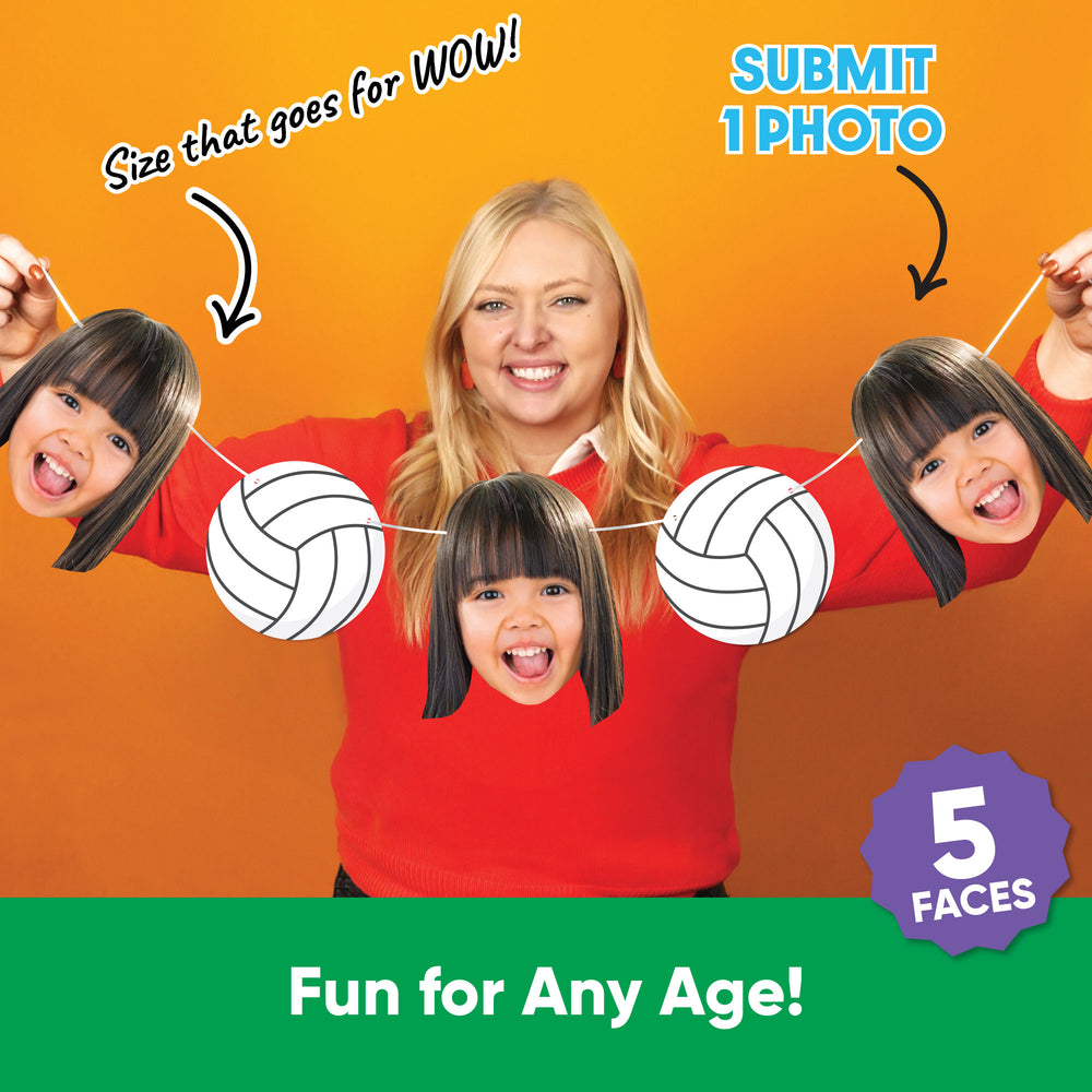 Custom Face Volleyball Garland Banner