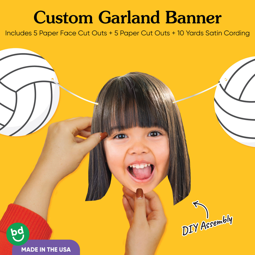 Custom Face Volleyball Garland Banner