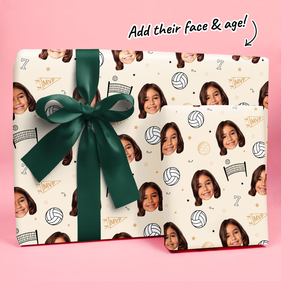 Custom Face Wrapping Paper - Volleyball