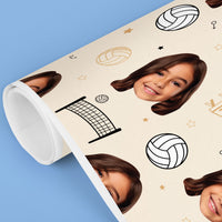 Custom Face Wrapping Paper - Volleyball