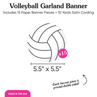 Volleyball Garland Banner - 15 Pc