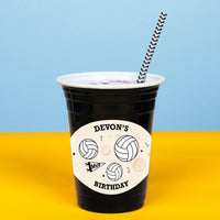 Custom Text Party Cups - Volleyball - 16 Ct