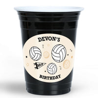 Custom Text Party Cups - Volleyball - 16 Ct