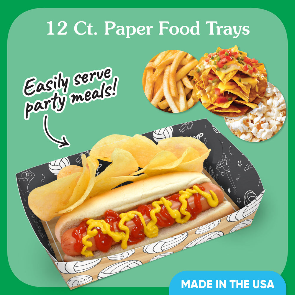 Volleyball Party Paper Food Trays