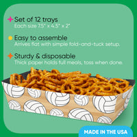 Volleyball Party Paper Food Trays