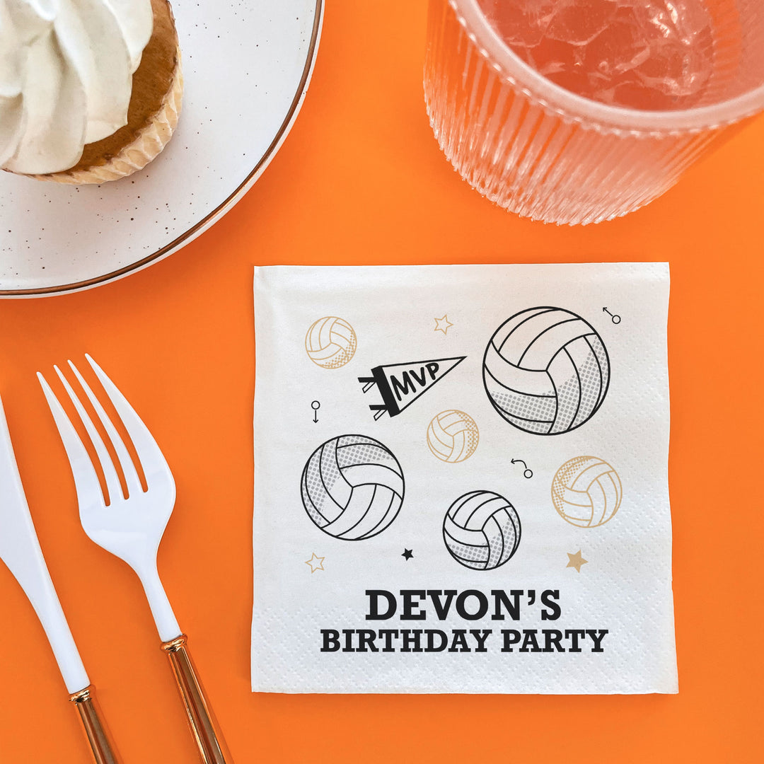Custom Text Napkins - Volleyball
