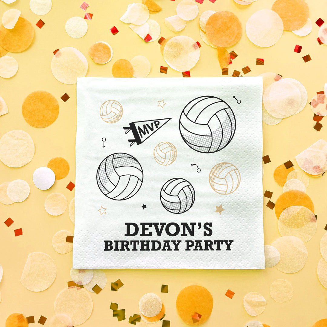 Custom Text Napkins - Volleyball