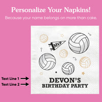Custom Text Napkins - Volleyball