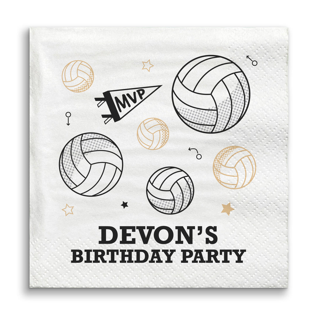 Custom Text Napkins - Volleyball