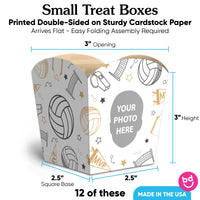 Custom Face Volleyball Treat Boxes - 12 Ct