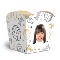 Custom Face Volleyball Treat Boxes - 12 Ct