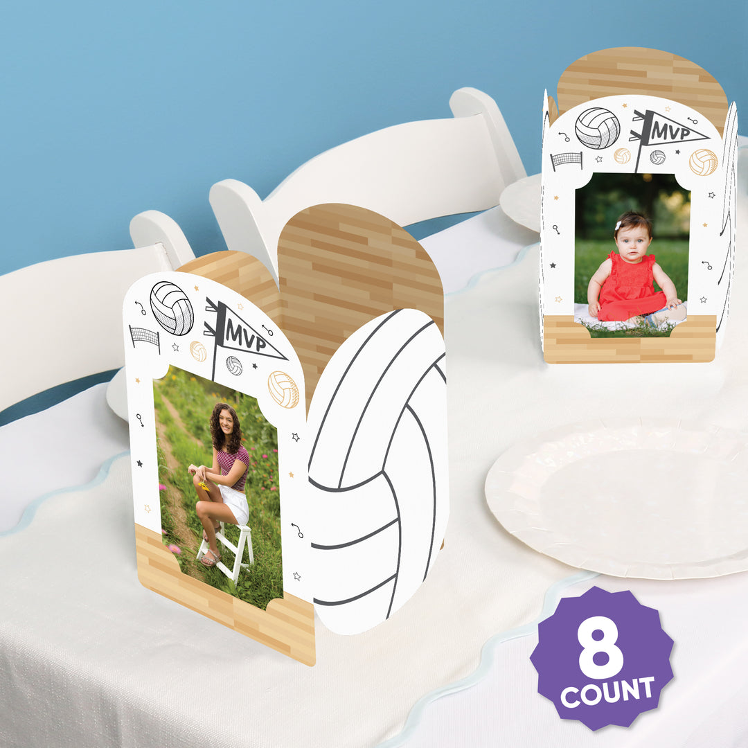 Volleyball Photo Centerpieces - 8 Ct