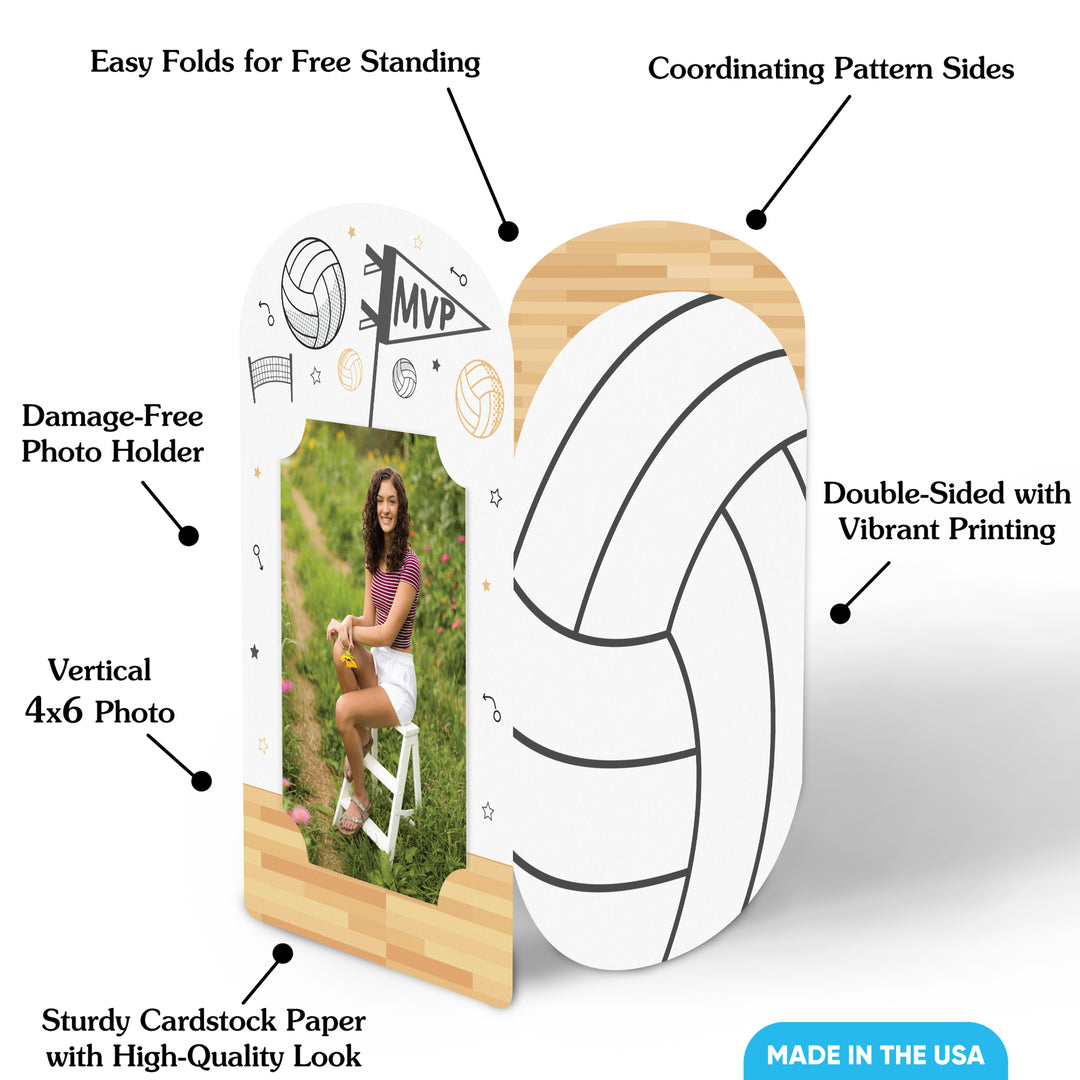 Volleyball Photo Centerpieces - 8 Ct