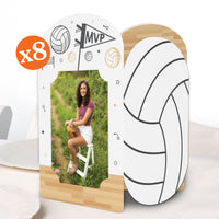 Volleyball-themed photo frame with a picture of a girl and a volleyball design.
