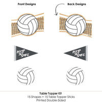 Bump, Set, Spike - Volleyball - Baby Shower or Birthday Party Centerpiece Sticks - Table Toppers - Set of 15