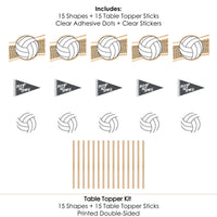 Bump, Set, Spike - Volleyball - Baby Shower or Birthday Party Centerpiece Sticks - Table Toppers - Set of 15