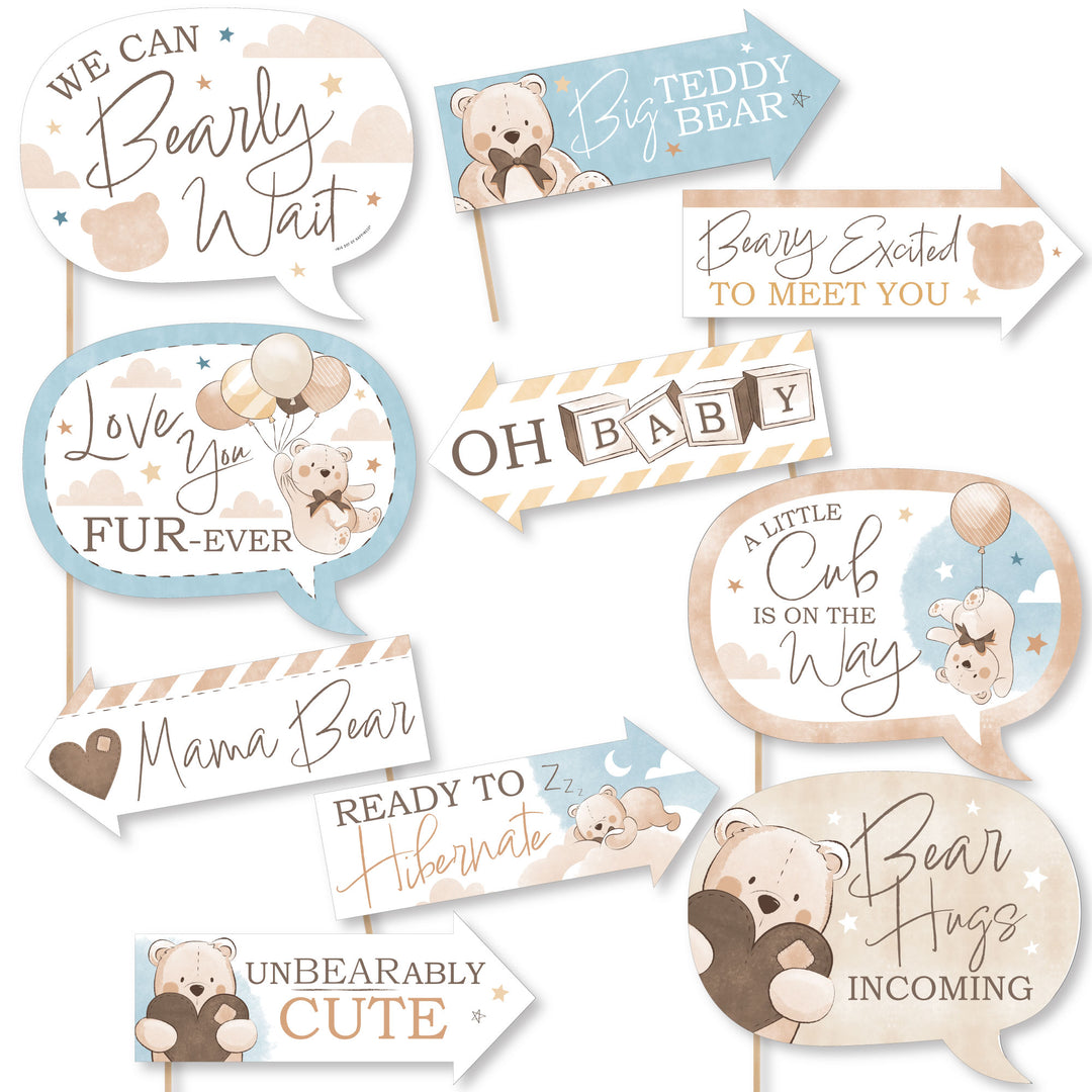 We Can Bearly Wait Funny Photo Props - 10 Ct