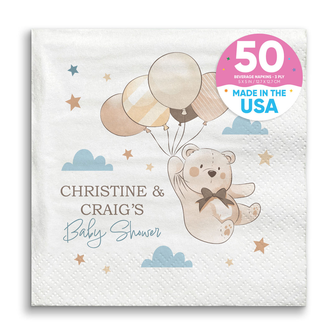Custom Text Napkins - We Can Bearly Wait