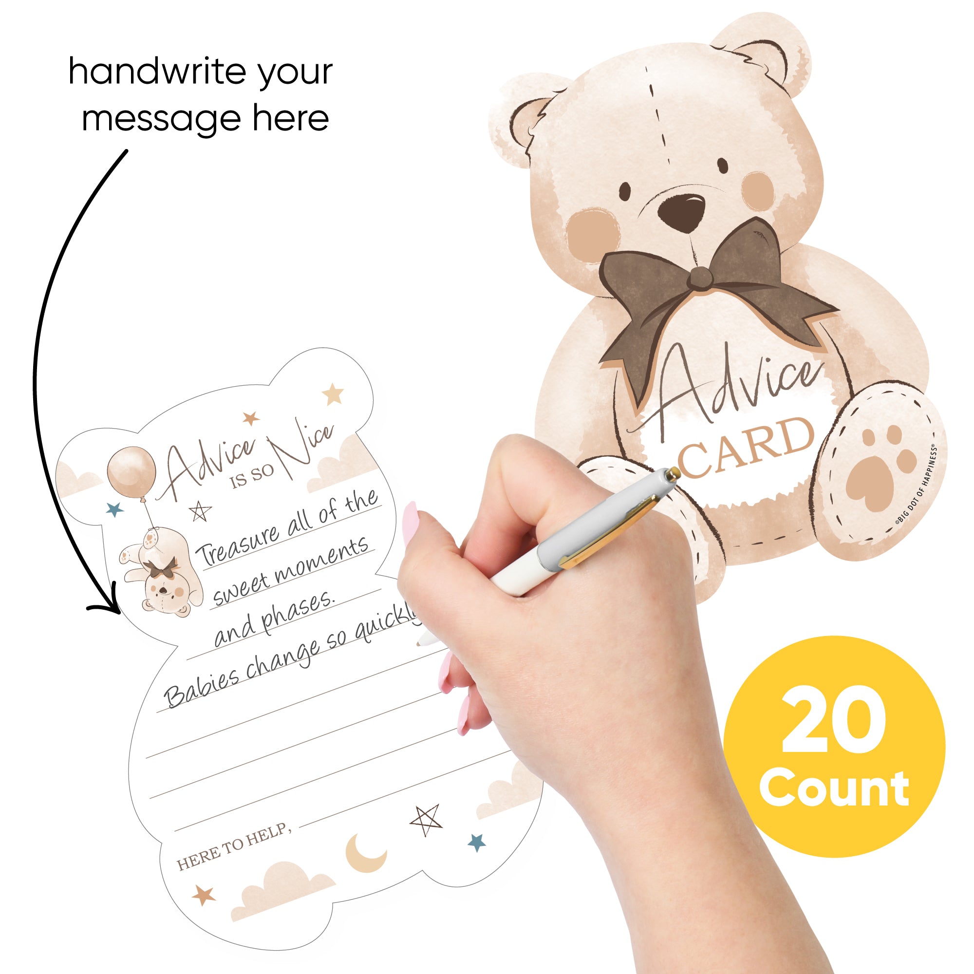 We Can Bearly Wait - Wish Card Teddy Bear Baby Shower Activities