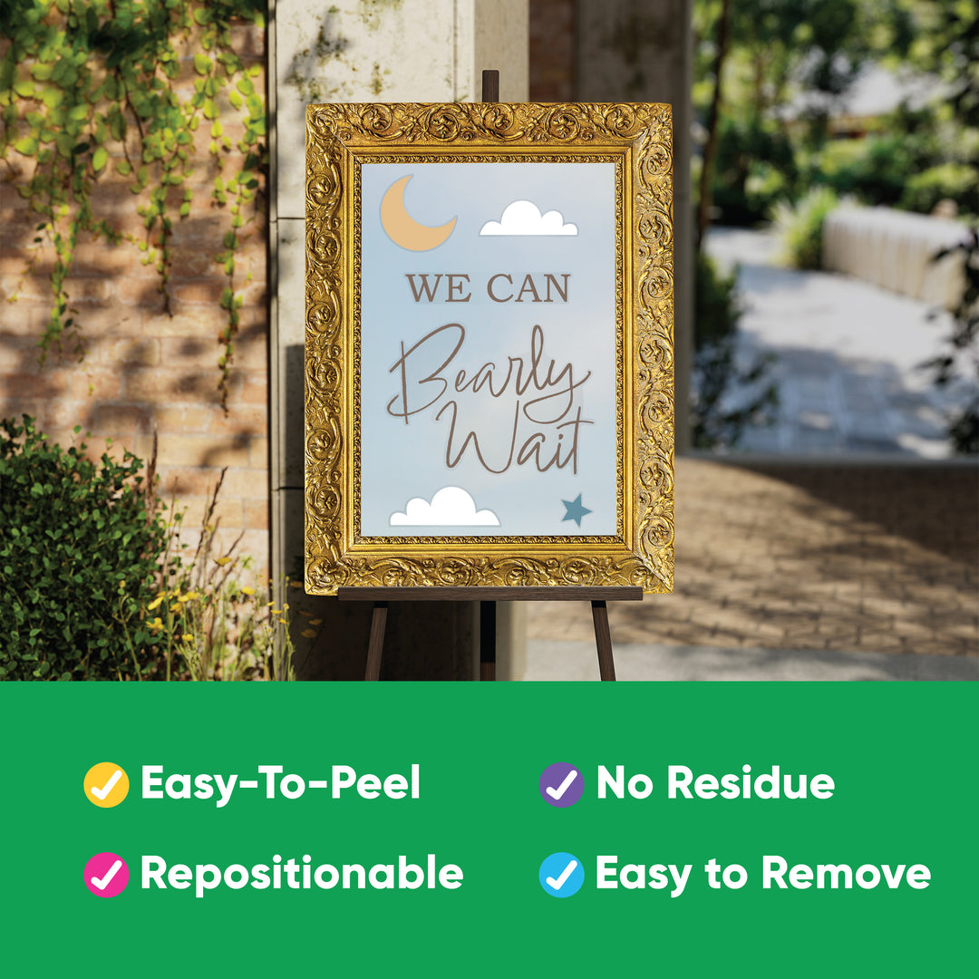 Custom Text We Can Bearly Wait Backdrop Decals
