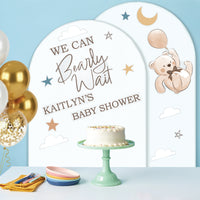 Custom Text We Can Bearly Wait Backdrop Decals