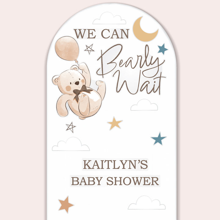 Custom Text We Can Bearly Wait Backdrop Decals