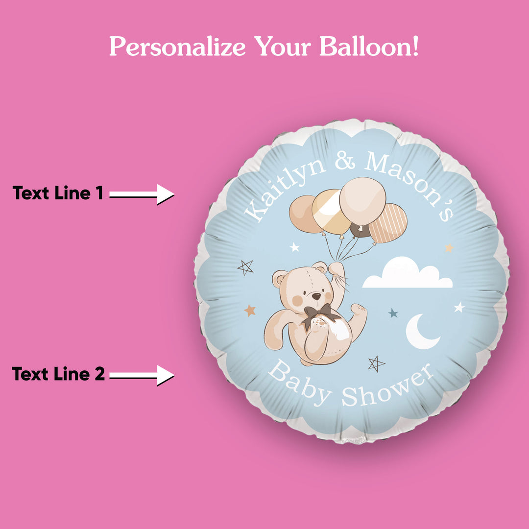 Custom Text Balloon - We Can Bearly Wait - Double Sided - 1 Ct