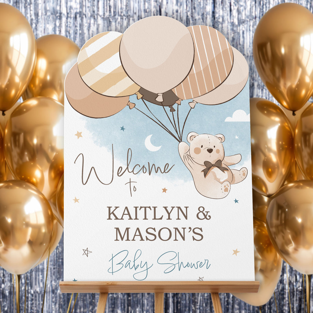Personalized Text We Can Bearly Wait Baby Shower Welcome Sign (Select Your Size)