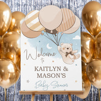Personalized Text We Can Bearly Wait Baby Shower Welcome Sign (Select Your Size)