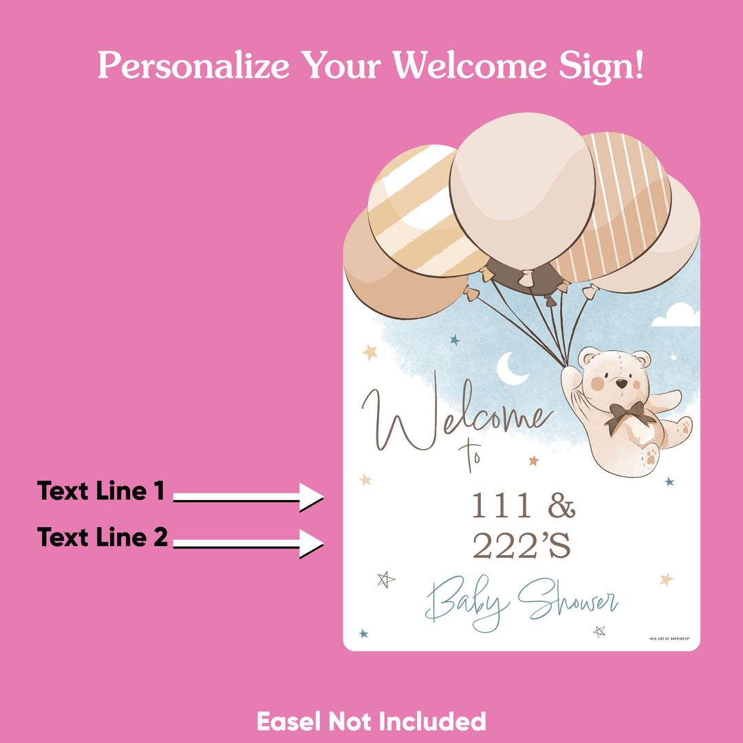 Personalized Text We Can Bearly Wait Baby Shower Welcome Sign (Select Your Size)