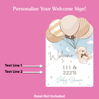 Personalized Text We Can Bearly Wait Baby Shower Welcome Sign (Select Your Size)