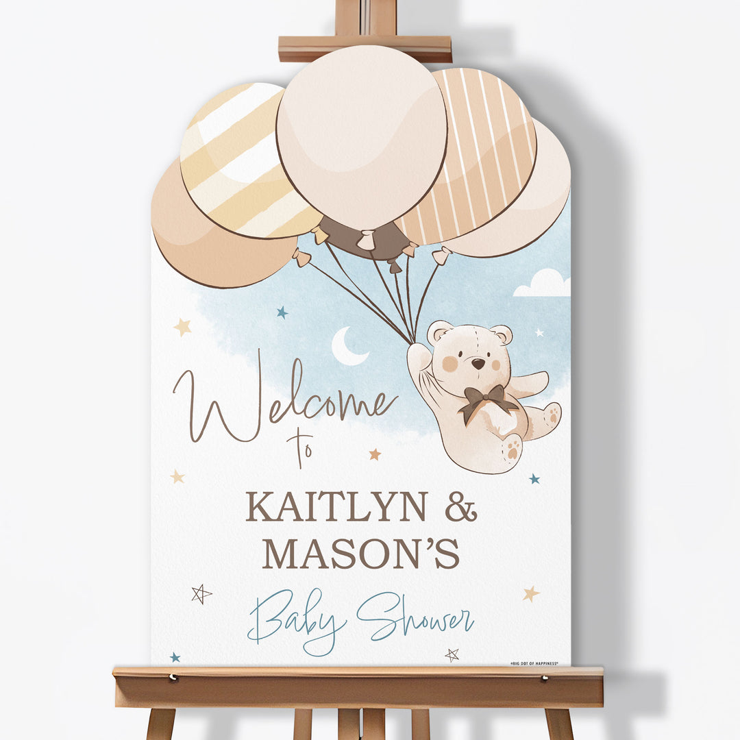 Personalized Text We Can Bearly Wait Baby Shower Welcome Sign (Select Your Size)