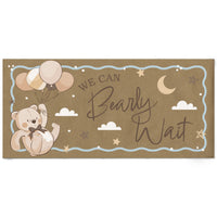 We Can Bearly Wait kraft paper banner for teddy bear baby shower