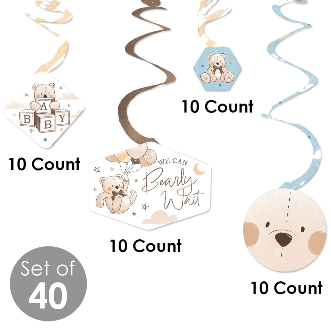 We Can Bearly Wait Hanging Swirls - 40 Ct