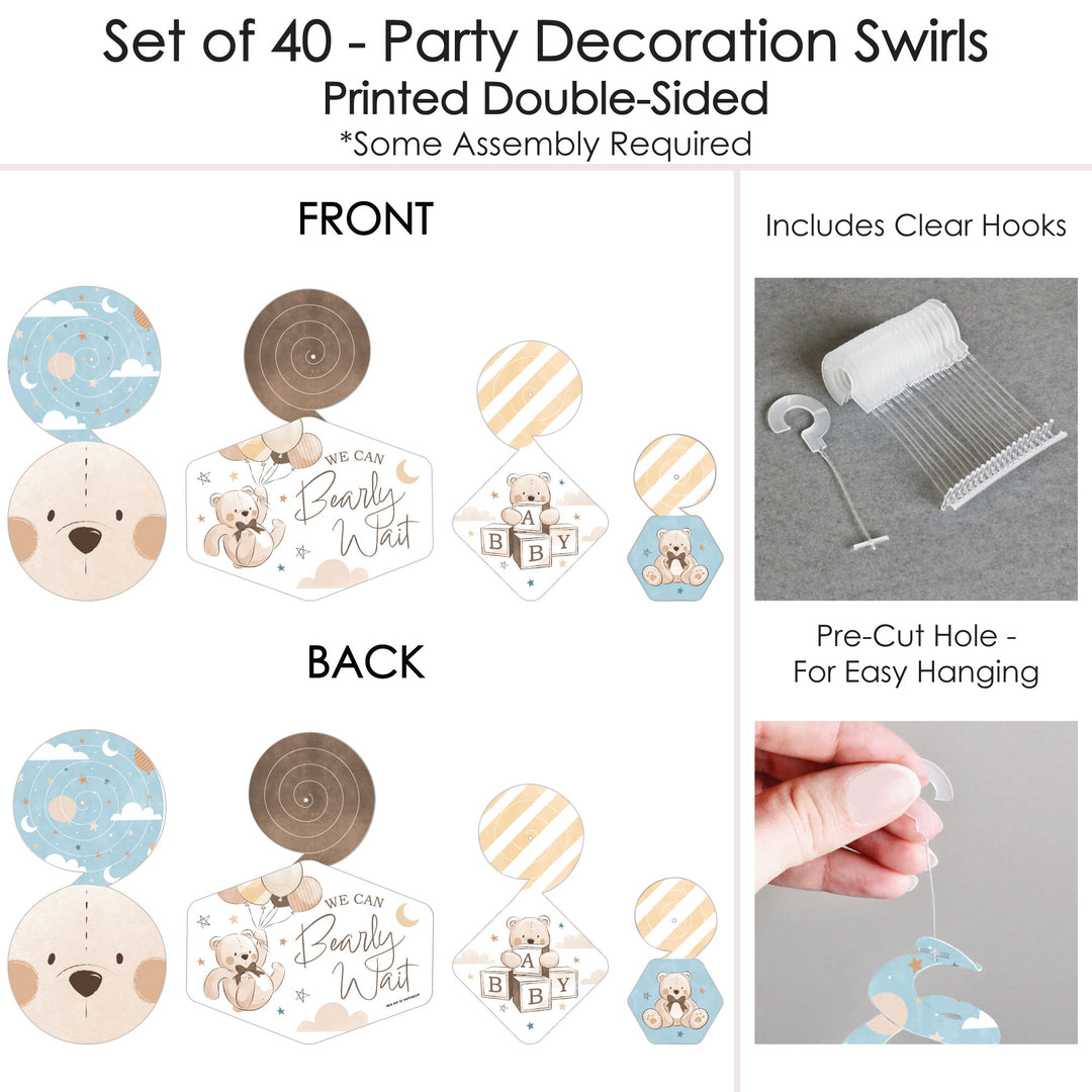 We Can Bearly Wait Hanging Swirls - 40 Ct