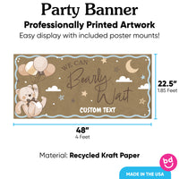 Baby shower kraft banner 48x22.5 inches with 8 poster mounts
