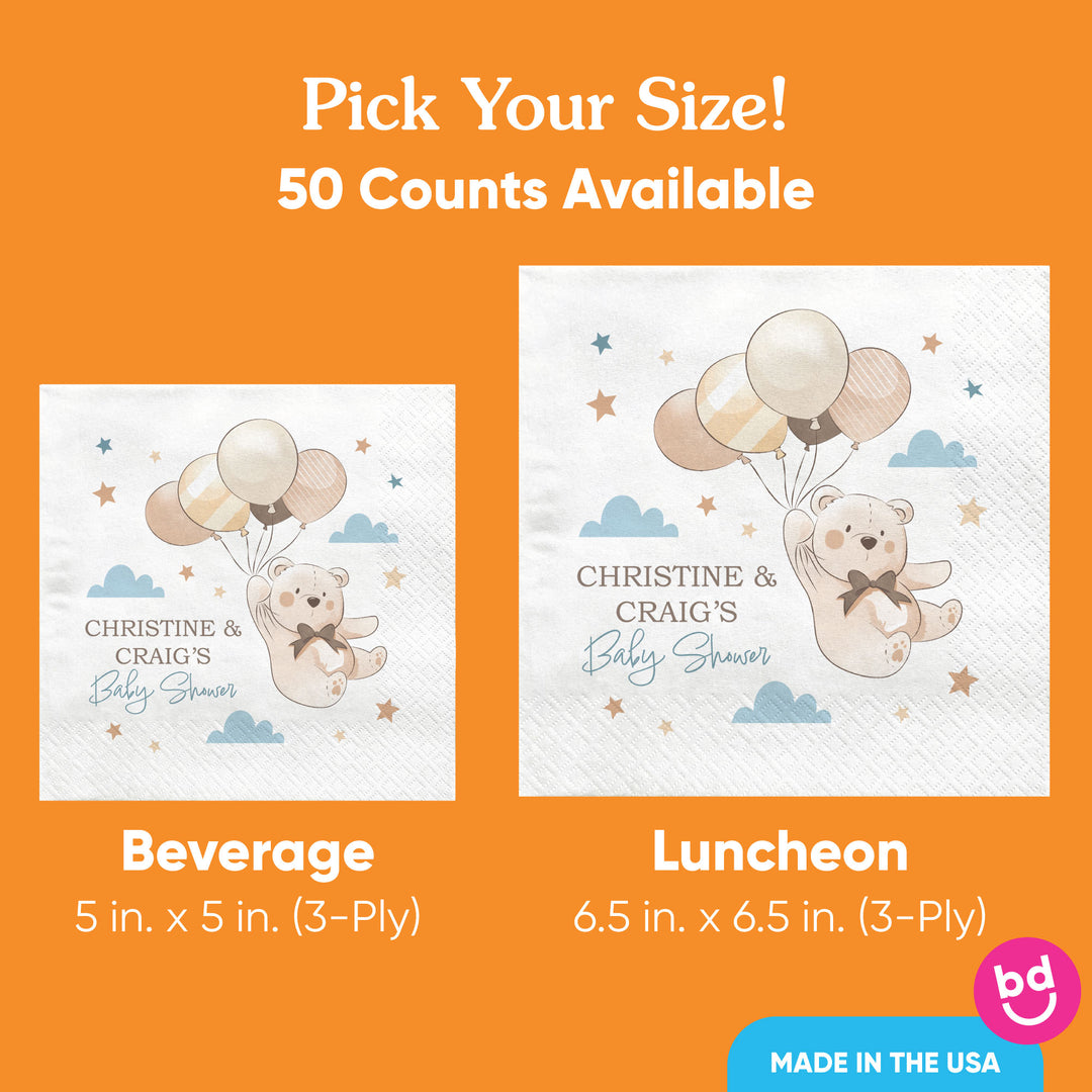 Custom Text Napkins - We Can Bearly Wait