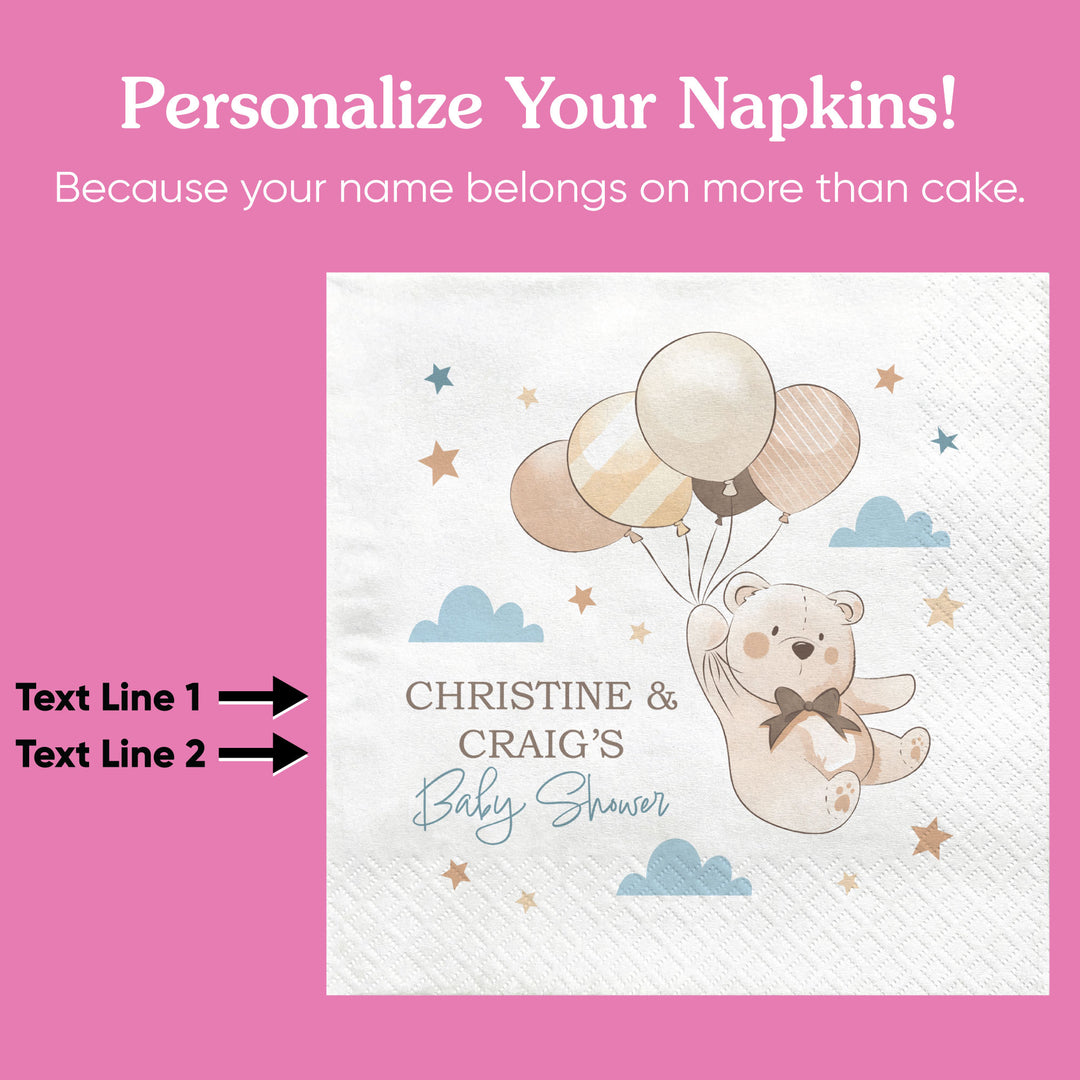 Custom Text Napkins - We Can Bearly Wait
