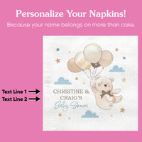 Custom Text Napkins - We Can Bearly Wait