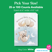 Custom Text Paper Treat Bags - We Can Bearly Wait - 100 Ct